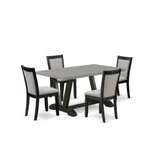 This Dinner Table Set  Includes A Wooden Dining Table With 4 Dining Room Chairs To Make Your Loved Ones Mealtime Easier And Pleasant. The Structure Of This Modern Dining Table Set  Is Created Of Top Quality Rubber Wood