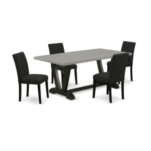EAST WEST FURNITURE 5 - PIECE KITCHEN TABLE SET INCLUDES 4 MODERN CHAIRS AND RECTANGULAR DINING TABLE