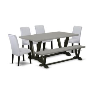 Our Kitchen Dining Table Set  Adds A Touch Of Elegance To Any Dining Room That You And Your Family Will Absolutely Enjoy. The Elegant Mid Century Modern Dining Set  Contains A Dining Room Table And A Dining Room Bench
