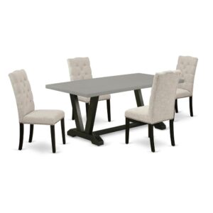 EAST WEST FURNITURE 5-PC KITCHEN TABLE SET WITH 4 PARSON CHAIRS AND RECTANGULAR dining table