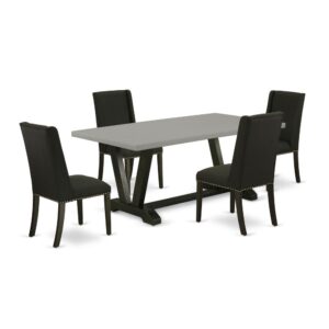 EAST WEST FURNITURE 5-PC RECTANGULAR DINING ROOM TABLE SET WITH 4 KITCHEN PARSON CHAIRS AND RECTANGULAR DINING ROOM TABLE