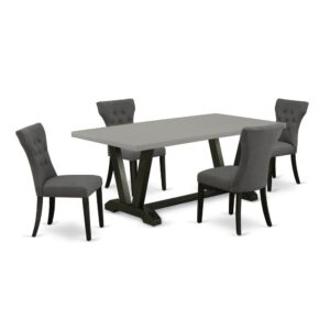 EAST WEST FURNITURE 5-PIECE KITCHEN SET WITH 4 KITCHEN CHAIRS AND KITCHEN RECTANGULAR TABLE