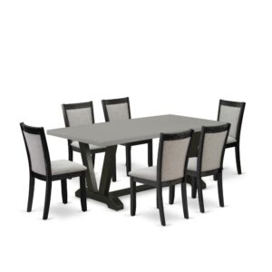 This Modern Dining Set  Includes A Rectangular Dining Room Table With 6 Kitchen Chairs To Make Your Friends And Family Meals Easier And Pleasant. The Structure Of This Kitchen Dining Table Set  Is Created Of Top Quality Asian Wood