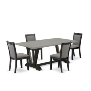 This Dinner Table Set  Includes A Wood Table With 4 Kitchen Chairs To Make Your Loved Ones Mealtime More Leisurely And Pleasant. The Frame Of This Dining Room Set  Is Created Of High Quality Asian Wood