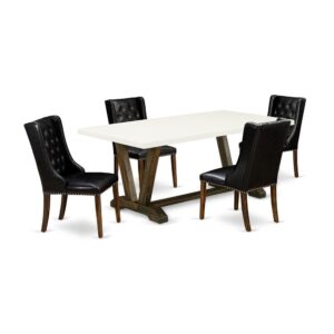 EAST WEST FURNITURE - V727FO749-5 - 5 PIECE DINING TABLE SET