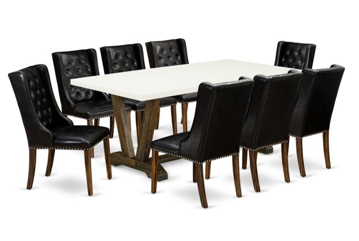 EAST WEST FURNITURE - V727FO749-9 - 9 PIECE DINING TABLE SET