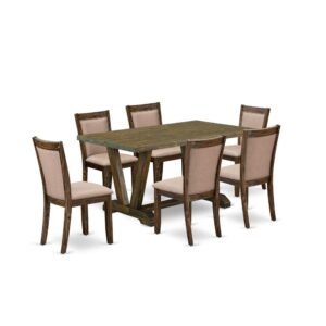 Our 5-Pc modern dining table set provides a round wood table and 4 Parson Dining Chairs which can fully accommodate your family.