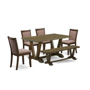 Our 5-Pc modern dining table set provides a round dining table and 4 dining room chairs that can fully accommodate your family.