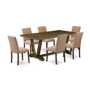 EAST WEST FURNITURE 7 - PC DINETTE SET INCLUDES 6 MODERN DINING CHAIRS AND KITCHEN DINING TABLE