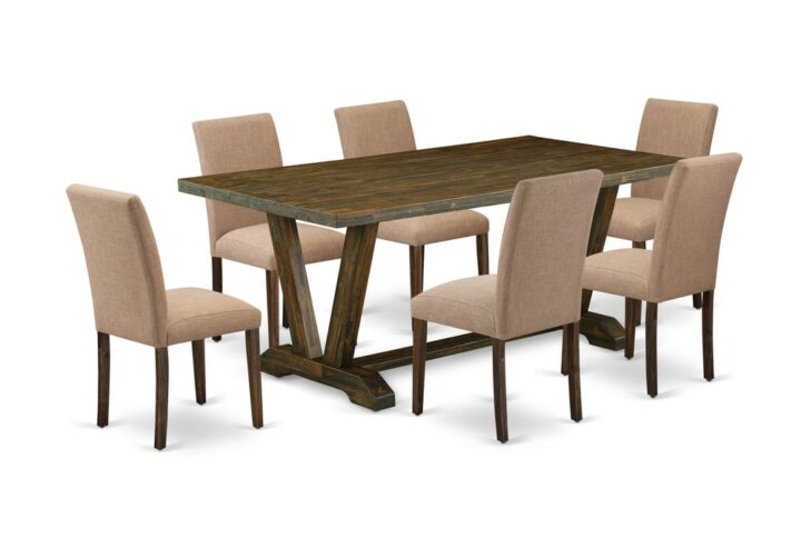 EAST WEST FURNITURE 7 - PC DINETTE SET INCLUDES 6 MODERN DINING CHAIRS AND KITCHEN DINING TABLE