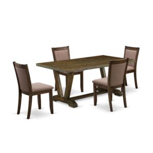 This Table Set  Consists Of 1 Dining Room Table And 4 Matching Wooden Dining Chairs. The Kitchen Dining Table Set  Is Made Of Fine Rubberwood For High Quality And Durability. A Rectangular-Shaped Wood Dining Table Is Manufactured In A Unique Style With Distinct Aspects And Linen Fabric Upholstered Dinner Chairs Will Inspire Everyone Who Comes To The Dining-Room. The Dinning Table Has V-Style Legs To Offer Maximum Steadiness During The Dinner. The Modern And Stylish Design Of The Modern Dining Table Set  Easily Blends In Any Home. The Padded Seat Of The Kitchen Chairs Is Made Of Linen Fabric That Enhances The Kitchen Table Design. Our Innovative Mid Century Dining Set  Is Very Simple To Clean By Using A Damp Fabric And Always Offers An Elegant Appeal. The Installation Process Of Our Luxurious Dinner Table Set  Is Not Difficult And Straightforward To Use. Each Wood Kitchen Table Set  Comes Conveniently With Easy-To-Follow Guidelines And All Necessary Equipment Included. You Simply Need To Follow The Procedures In The Guide Book To Accomplish The Assembly In A Minimal Time.