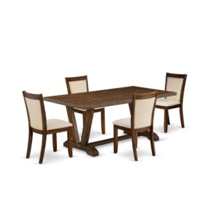 This Dining Set  Is Built To Give Beauty Of Charm To Any Dining Room. This Dining Room Set  Includes A Kitchen Table And 4 Matching Parson Chairs. Our Dining Table Set  Adds Some Simple And Modern Elegance To Your Home. Ideal For Dinette
