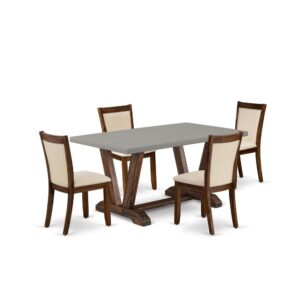 This Dining Set  Is Built To Provide Elegance Of Charm To Any Dining Room. This Dining Table Set  Includes A Rectangular Table And 4 Matching Parson Dining Chairs. Our Dining Room Table Set  Adds Some Simple And Modern Beauty To Your Home. Ideal For Dinette