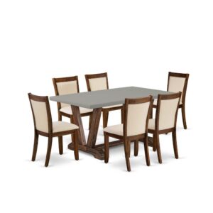 This Dining Set  Is Built To Provide Elegance Of Charm To Any Dining Room. This Dinette Set  Consists Of A Wooden Dining Table And 6 Matching Parsons Dining Chairs. Our Dining Set  Adds Some Simple And Modern Beauty To Your Home. Ideal For Dinette
