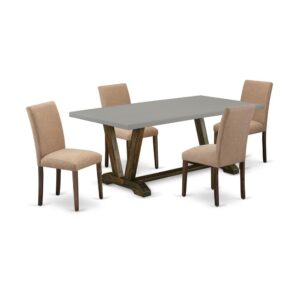 EAST WEST FURNITURE 5 - PC KITCHEN TABLE SET INCLUDES 4 KITCHEN CHAIRS AND RECTANGULAR DINNER TABLE