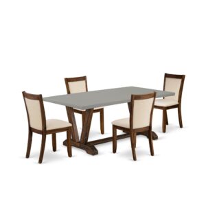 This Dining Table Set  Is Built To Give Beauty Of Charm To Any Dining Room. This Mid Century Dining Set  Includes A Dining Room Table And 4 Matching Dining Chairs. Our Dinner Table Set  Adds Some Simple And Contemporary Beauty To Your Home. Ideal For Dinette
