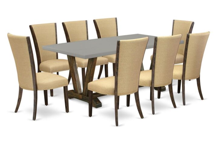 Introducing East West furniture's brand new  furniture set which can convert your house into a home. This particular and elegant kitchen set includes a kitchen table combined with Parsons Dining Room Chairs. Impressive wood texture with Distressed Jacobean color and the rectangle shape design defines the strength and longevity of the kitchen table. The ideal dimensions of this dining table set made it quite simple to carry
