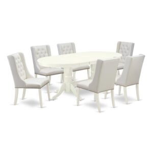 EAST WEST FURNITURE VAFO7-LWH-44 7-PC KITCHEN ROOM TABLE SET