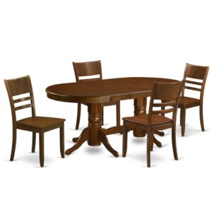 design and a fantastic Espresso finish well-fitted to any decoration design.The table and chairs set comes 4 with good looking ladder back dining room chairs offer the most comfortable design. Luxurious and unique