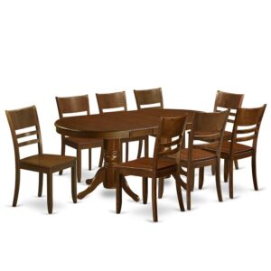 design and a fantastic Espresso finish well-matched to any kind of furnishings style.The kitchen table set comes along with 8 decorative ladder back dining room chairs give the most comfortable style. Lavish and vibrant