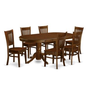 the table and chairs set is certainly well-designed with vibrant Asian solid wood. Comfort of kitchen table is critical aspect in style with a18 inch self-storage expansion leaf which makes a dining tables expansion a "breeze.” The slat-back kitchen chairs are appealing with comfy wood or soft-cushioned seats.