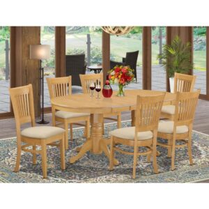 the small dining table set is certainly well-crafted with vibrant Asian solid wood. Comfort of small dining table is important element in design with a18 inch self-storage extendable leaf which makes a dining room tableexpansion a "breeze.” The slat-back dinette chairs are inviting with comfortable hardwood or soft-cushioned seats.