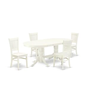 EAST WEST FURNITURE - VAVA5-LWH-W - 5-PIECE MODERN DINING TABLE SET