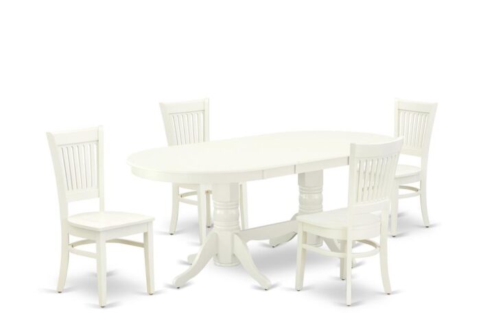 EAST WEST FURNITURE - VAVA5-LWH-W - 5-PIECE MODERN DINING TABLE SET