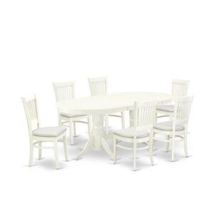 EAST WEST FURNITURE - VAVA7-LWH-C - 7-PC dining room table SET