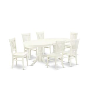 EAST WEST FURNITURE - VAVA7-LWH-W - 7-PC KITCHEN DINING ROOM SET