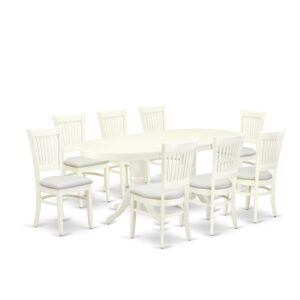 EAST WEST FURNITURE - VAVA9-LWH-C - 9-PIECE dining room table SET