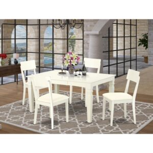 perfect for weekday meals and family gatherings alike.  Bring out the true beauty of your dining space when you incorporate this magnificent set into your home. This set features a sturdy square-rectangular hybrid table that stands on 4 straight solid wooden legs. Pair the table up with matching solid wood side chairs and you've got yourself a complete set