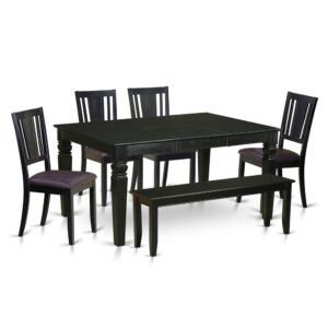 our dining room table set will most likely transform the ambiance of any dining-room. The dinette set includes 4 chairs plus a bench and has a maximum seat capacity of 7