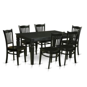 our kitchen table set is sure to transform the ambiance of any dining-room. The dinette set includes 6 chairs and has a maximum seat capacity of 7