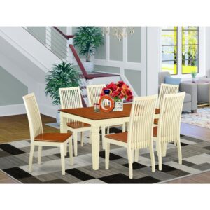 perfect for weekday meals and family gatherings alike. Bring out the true beauty of your dining space when you incorporate this magnificent set into your home. This set features a sturdy square-rectangular hybrid table that stands on 4 straight solid wooden legs. Pair the table up with matching solid wood side chairs and you've got yourself a complete set