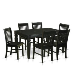 6 chairs. The maximum seat capacity for this dining set is 6 persons. As a result of shape and appearance of this product