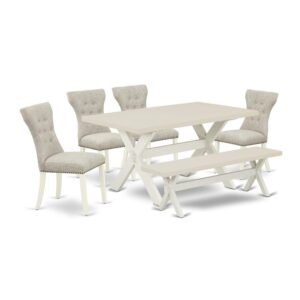 Our eye-catching dinette set will enhance the appearance of any dining area with its stylish design and decor. This 7-Piece kitchen dining table set contains a beautiful rectangular dining table and 6 matching dining chairs. This kitchen table set adds some simple and contemporary beauty to your home. Ideal for dinette