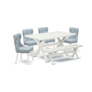 EAST WEST FURNITURE 6-PC DINETTE SET- 4 FABULOUS DINING PADDED CHAIRS