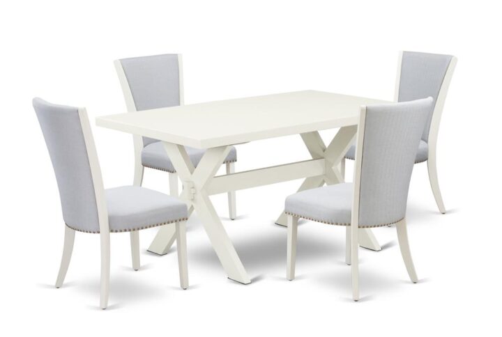 EAST WEST FURNITURE 5 - PIECE MODERN DINING TABLE SET INCLUDES 4 MID CENTURY MODERN CHAIRS AND DINING TABLE