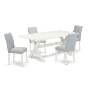 EAST WEST FURNITURE 5 - PIECE DINETTE SET INCLUDES 4 DINING ROOM CHAIRS AND RECTANGULAR DINING TABLE