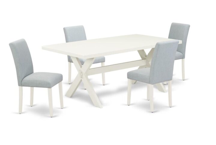 EAST WEST FURNITURE 5 - PIECE DINETTE SET INCLUDES 4 DINING ROOM CHAIRS AND RECTANGULAR DINING TABLE