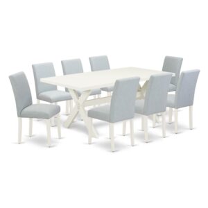 EAST WEST FURNITURE 9 - PIECE DINING ROOM SET INCLUDES 8 MODERN DINING CHAIRS AND MODERN DINING TABLE