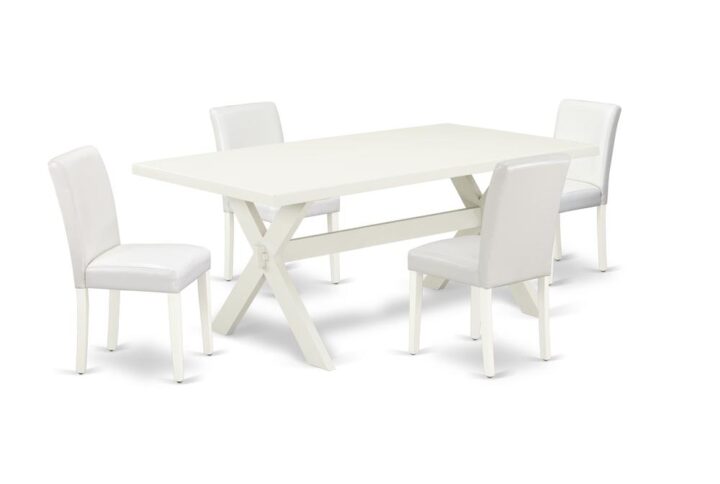 EAST WEST FURNITURE 5-PC DINING ROOM SET WITH 4 KITCHEN CHAIRS AND WOOD DINING TABLE