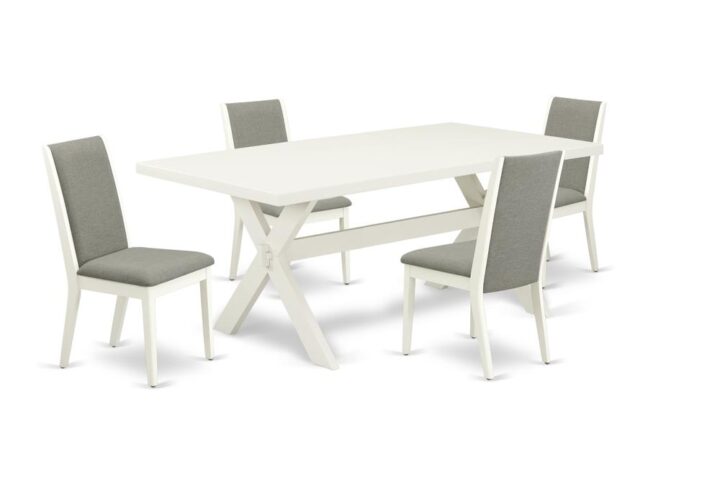 EAST WEST FURNITURE 5-PC DINING ROOM SET WITH 4 DINING ROOM CHAIRS AND DINING TABLE