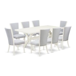 EAST WEST FURNITURE 9 - PC KITCHEN TABLE SET INCLUDES 8 DINING ROOM CHAIRS AND KITCHEN TABLE