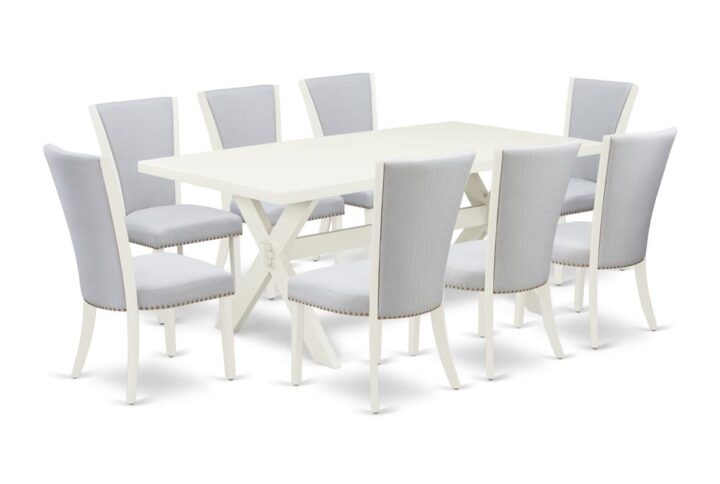 EAST WEST FURNITURE 9 - PC KITCHEN TABLE SET INCLUDES 8 DINING ROOM CHAIRS AND KITCHEN TABLE
