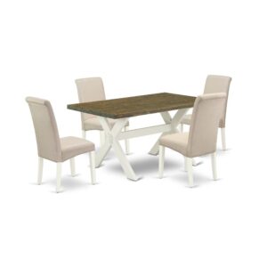 EAST WEST FURNITURE 5-PC KITCHEN TABLE SET WITH 4 KITCHEN CHAIRS AND WOOD TABLE