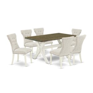 EaST WEST FURNITURE 7-PC KITCHEN SET 6 WONDERFUL DINING CHaIRS andrectangularTaBLE