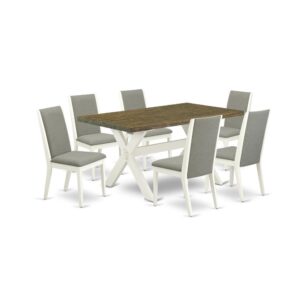 EAST WEST FURNITURE 7-PC DINING SET WITH 6 KITCHEN PARSON CHAIRS AND DINING TABLE