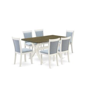 This 7 Piece dining set includes a mid century dining table with 6 modern dining chairs to make your family meals more leisurely and pleasant. The structure of this dinner table set is created of top quality Rubber Wood
